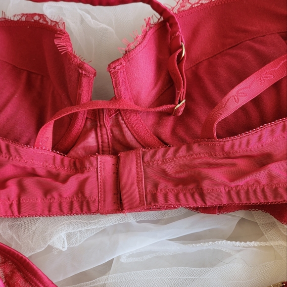 NWOT BRAS N THINGS sz 12B 2 piece lingerie set in Christmas red with diamantes - Picture 15 of 16